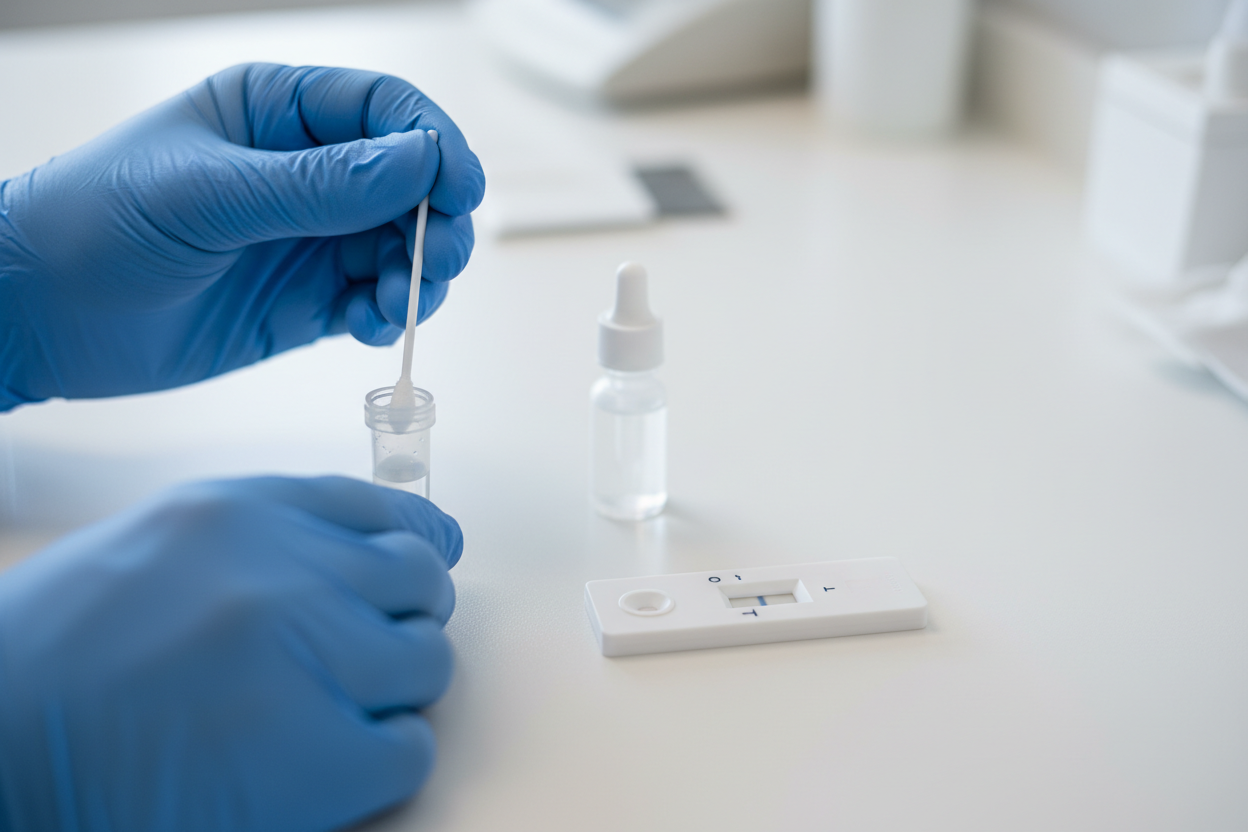 Mpox-Schnelltest wird mit Abstrich durchgeführt - Affenpocken testen mit Antigen-Schnelltest | parahealth.de