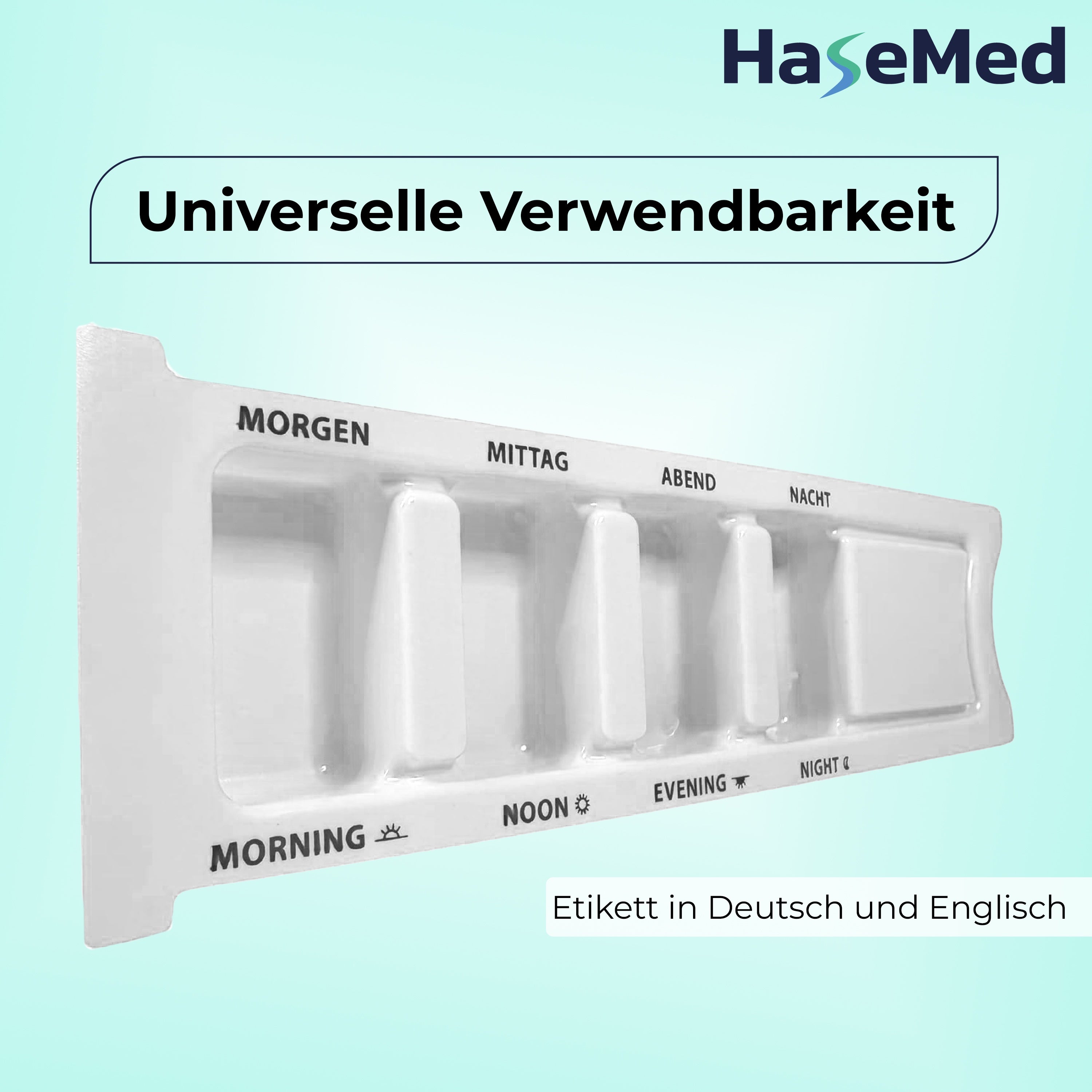 Hasemed Pill Organizer 4 Compartments, for 1 Day