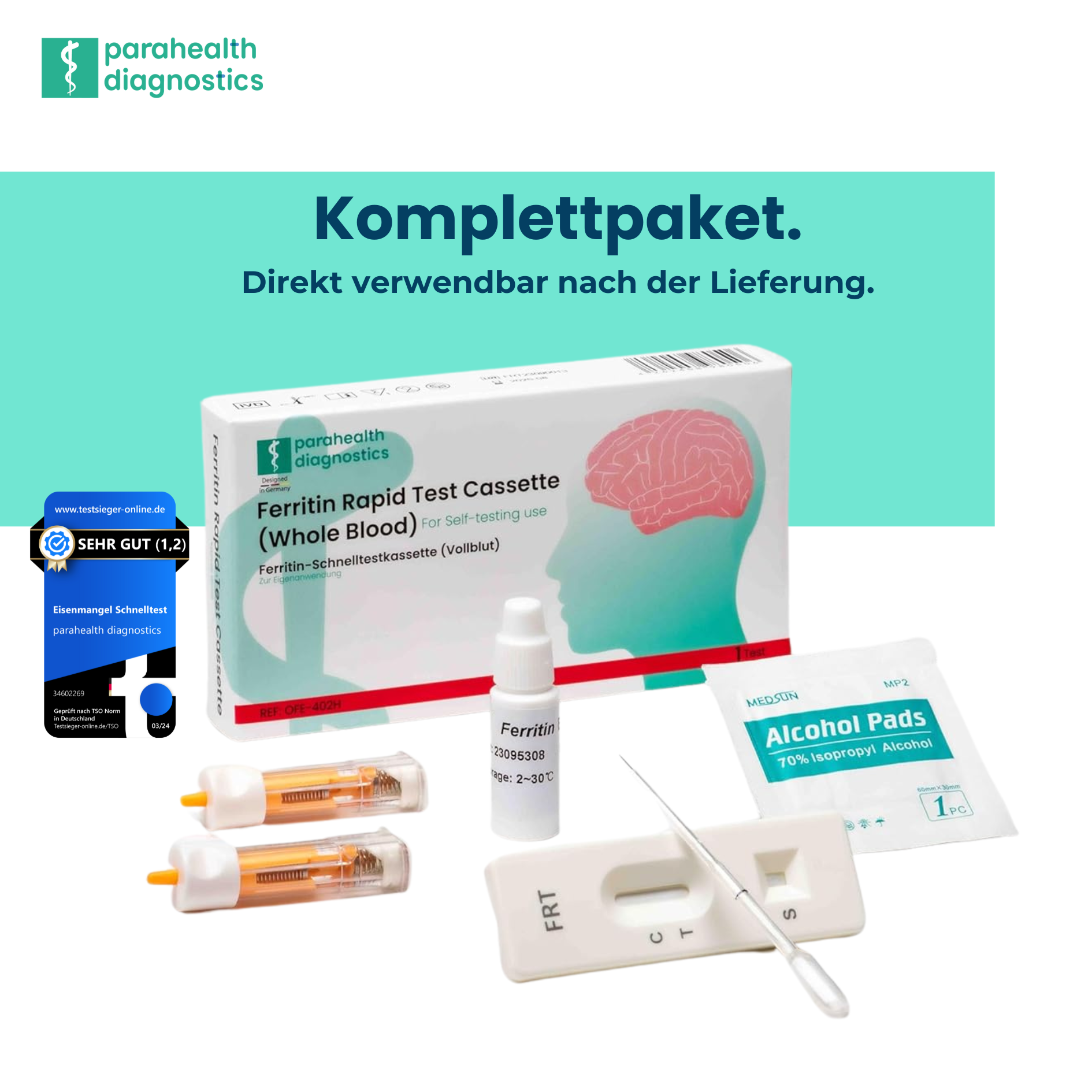 parahealth diagnostics Iron Deficiency Ferritin Rapid Test | Result in 5 Minutes | Reliable & Precise