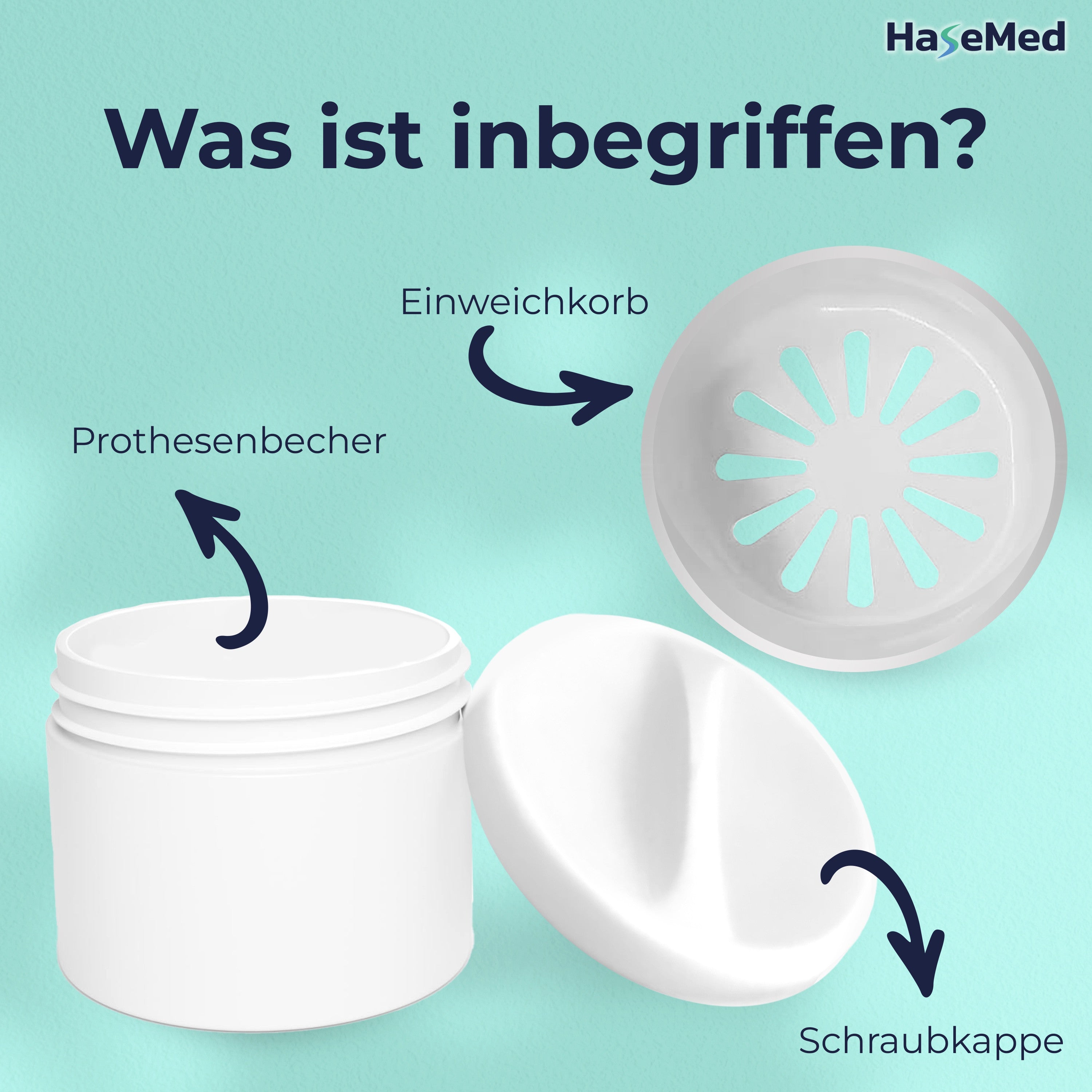 HaseMed Zahnprothesenbehälter - Box für Zahnersatz