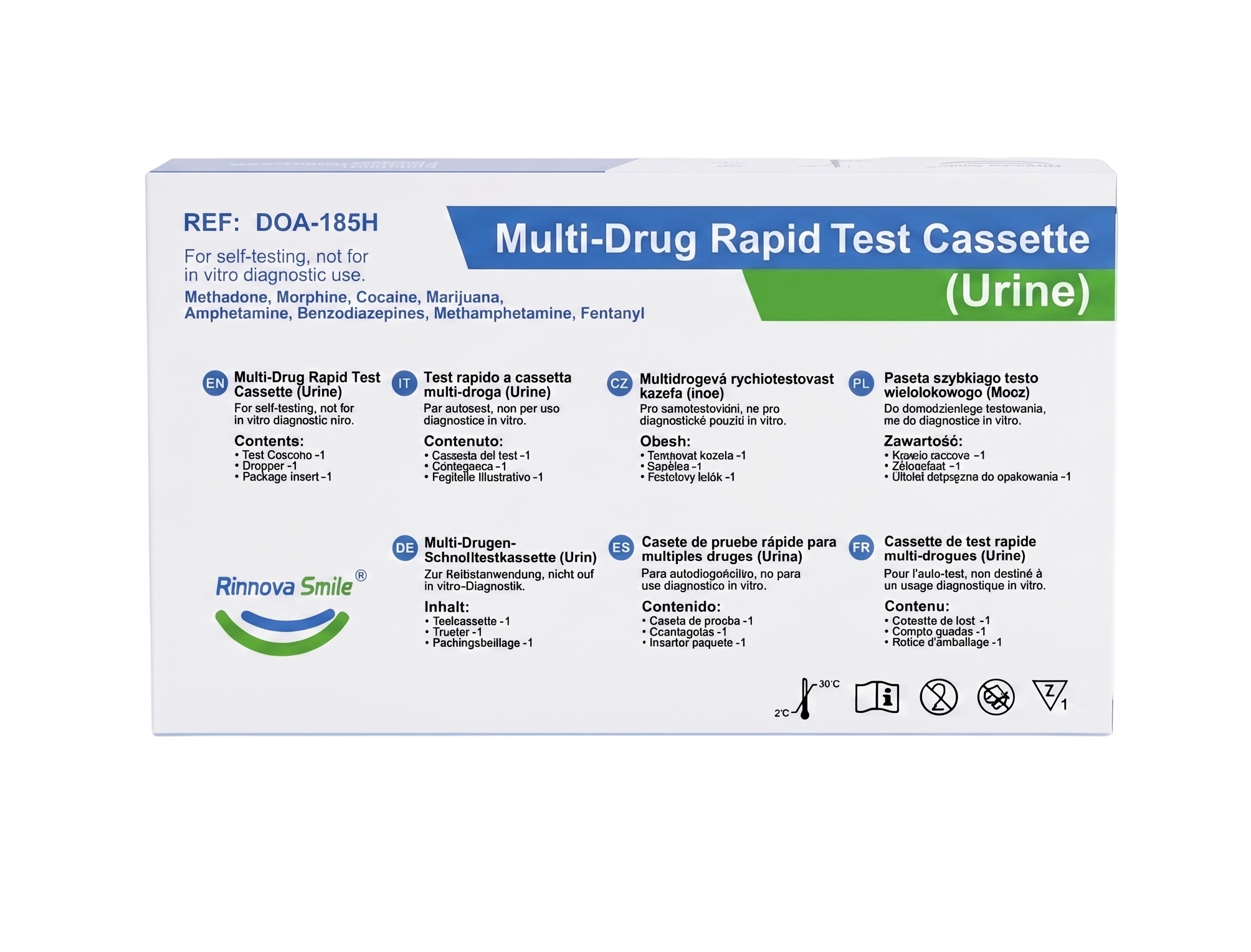 Rinnova Smile 8in1 Multi-Drug Urine Self-Test — Including Fentanyl