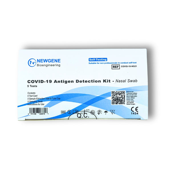 NEWGENE COVID-19 Antigen Detection Kit Home Test (Nasal) CE1434 5-Pack