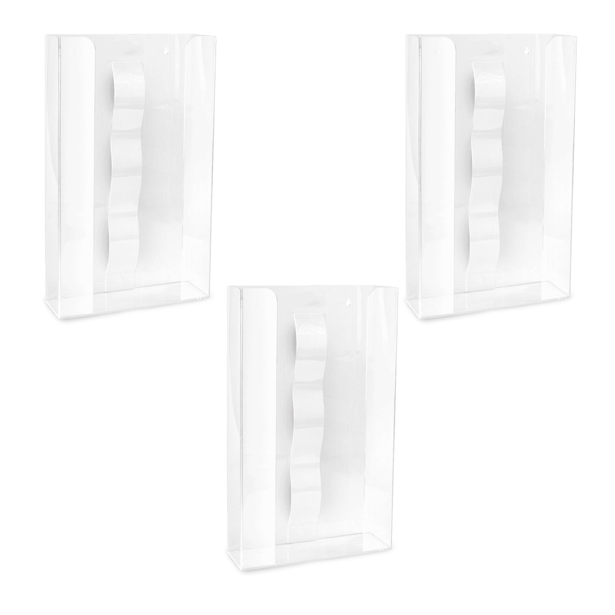 3 HaseMed HAS-35 Acrylhalter mit Feder für jeweils drei Handschuhboxen. Verkaufseinheit: ein Halter.