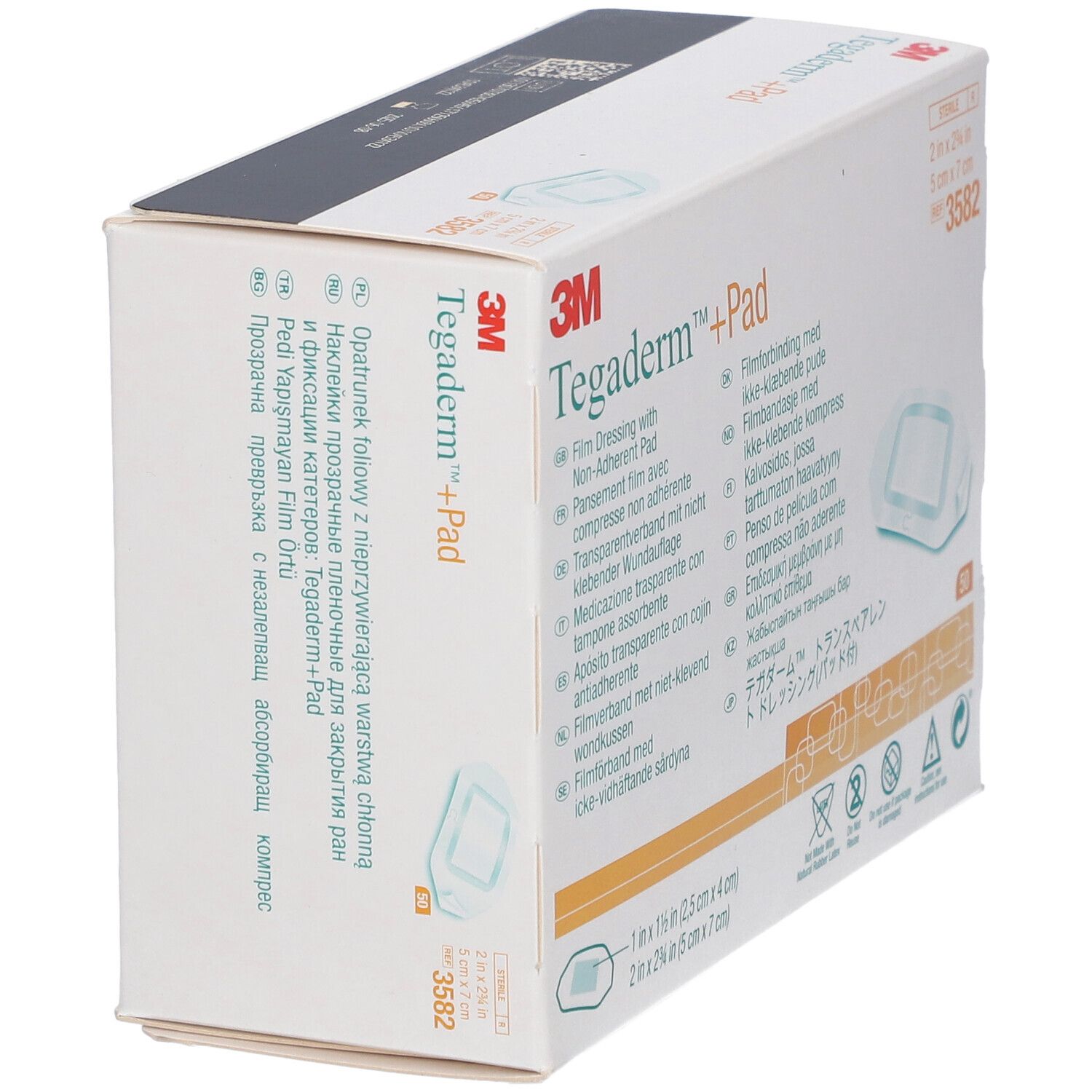 3M Tegaderm Plus Pad Transparent Dressing, Sterile, 5 cm x 7 cm, 50-Pack