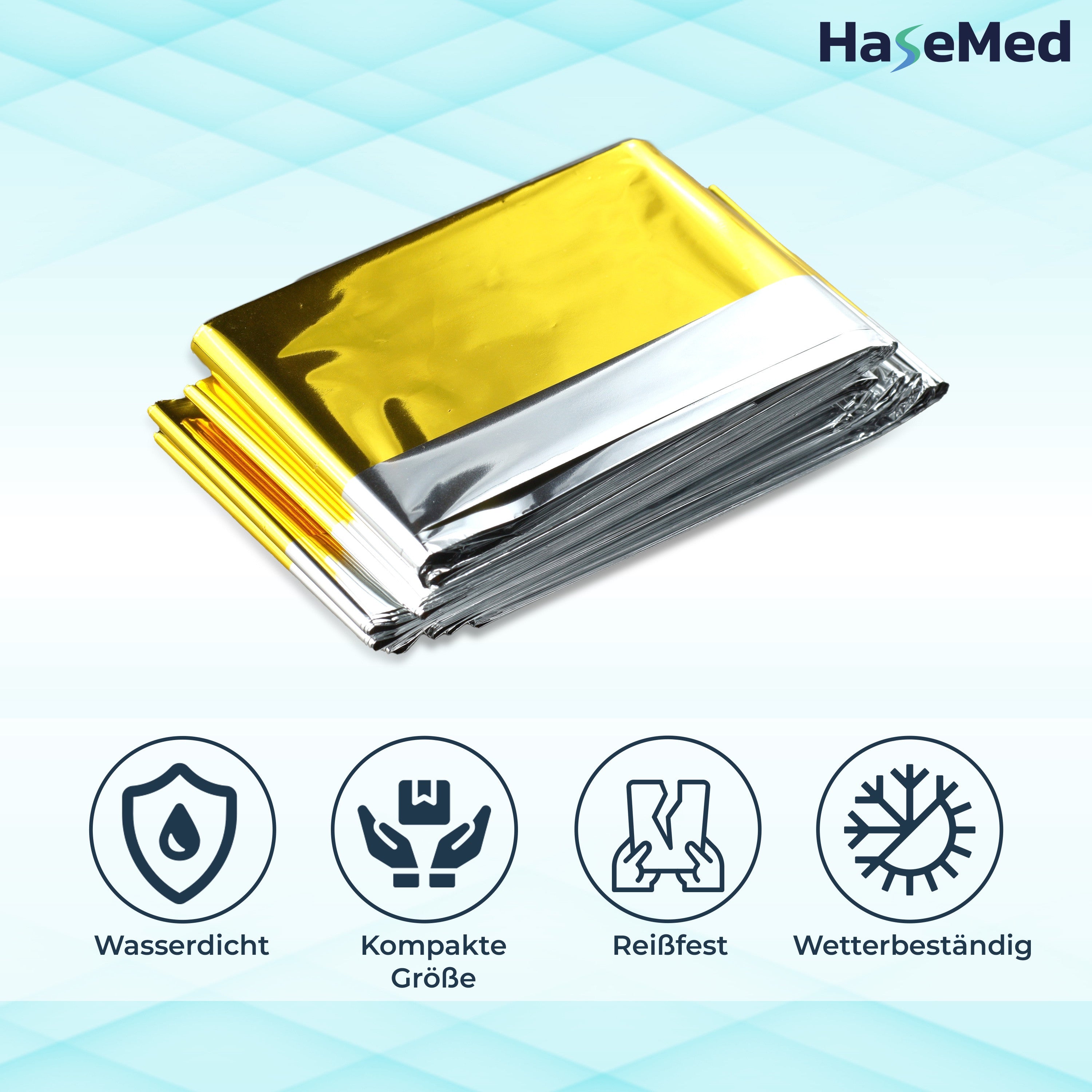 HaseMed Rettungsdecke Gold/Silber