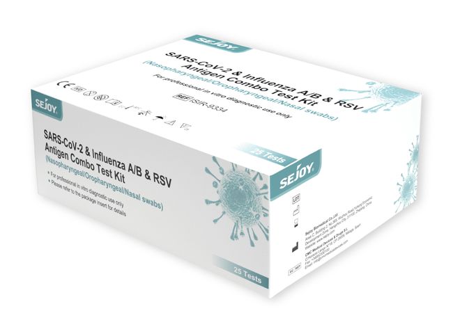 Sejoy Corona & Influenza A/B & RSV Antigen Combo Test, 1 Pack = 25 Pieces