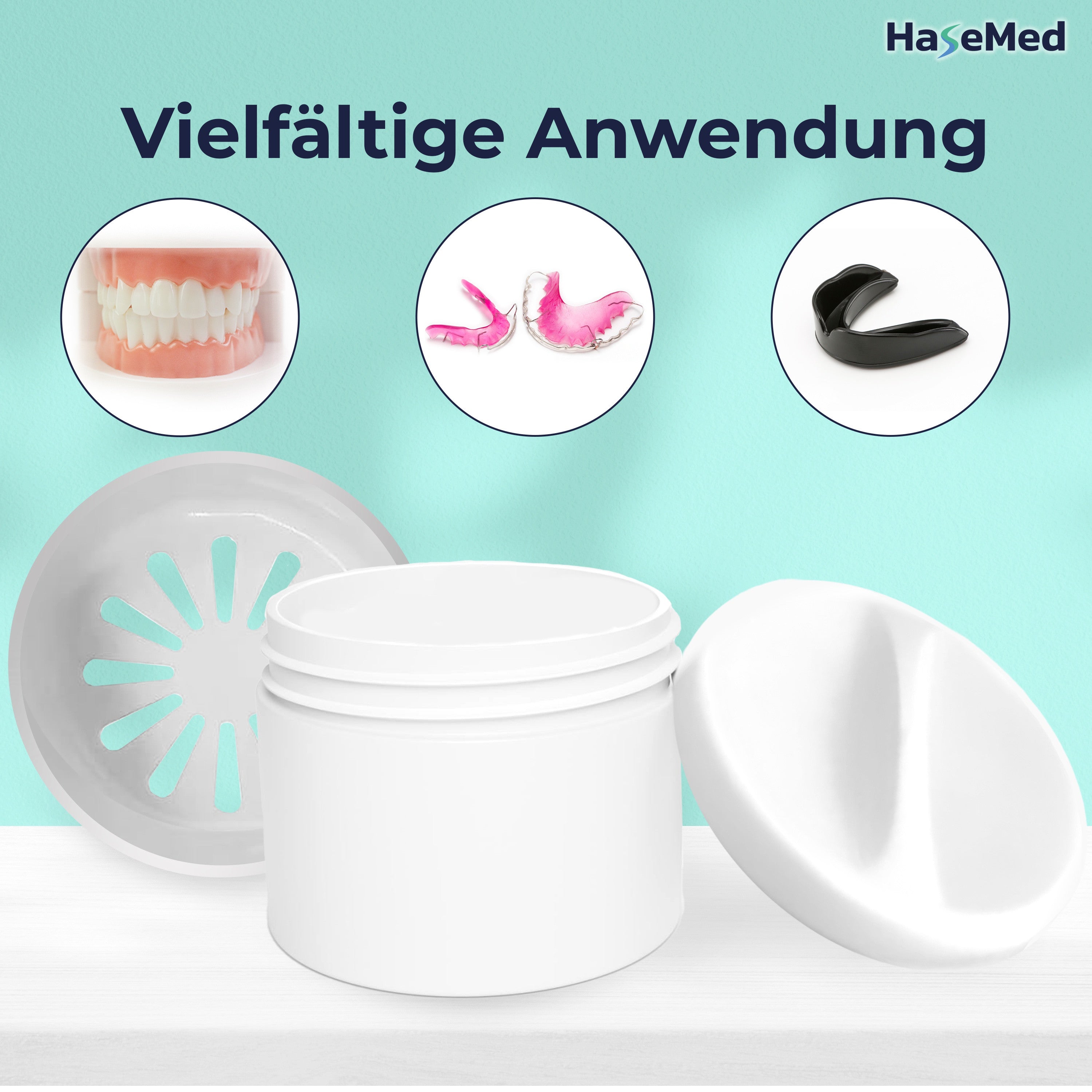 HaseMed Zahnprothesenbehälter - Box für Zahnersatz