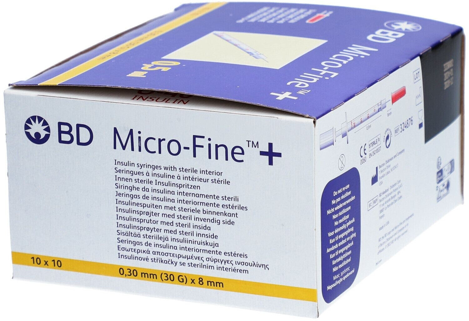 BD MICRO-FINE+ Insulin Syringe with Needle 0.5ml - U40 - 0.30mm (30 G) x 8mm | 100 Pieces