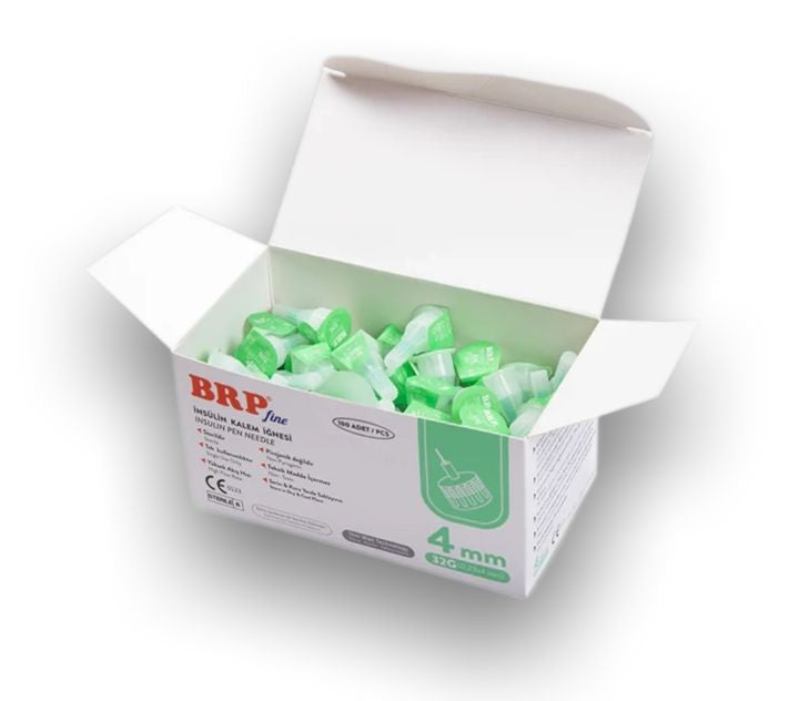 BRP Fine Insulin Pen Needles, Sterile, Compatible for All Insulin Pens, 1 Pack = 100 Pieces