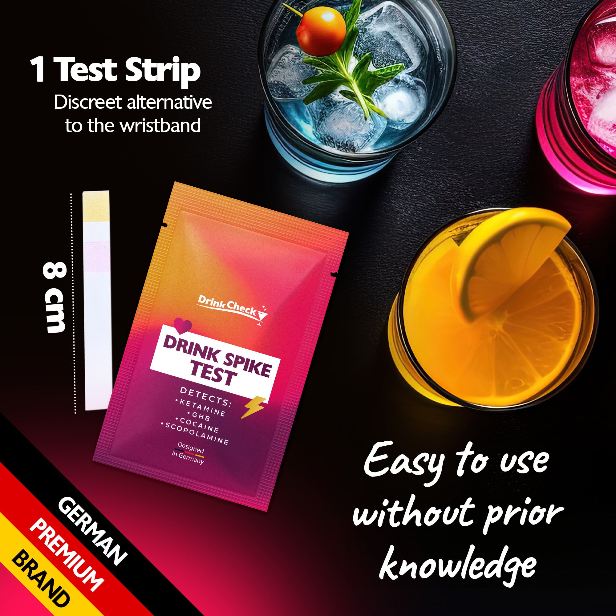 DrinkCheck Getränke-Spike-Test für GHB und Ketamin