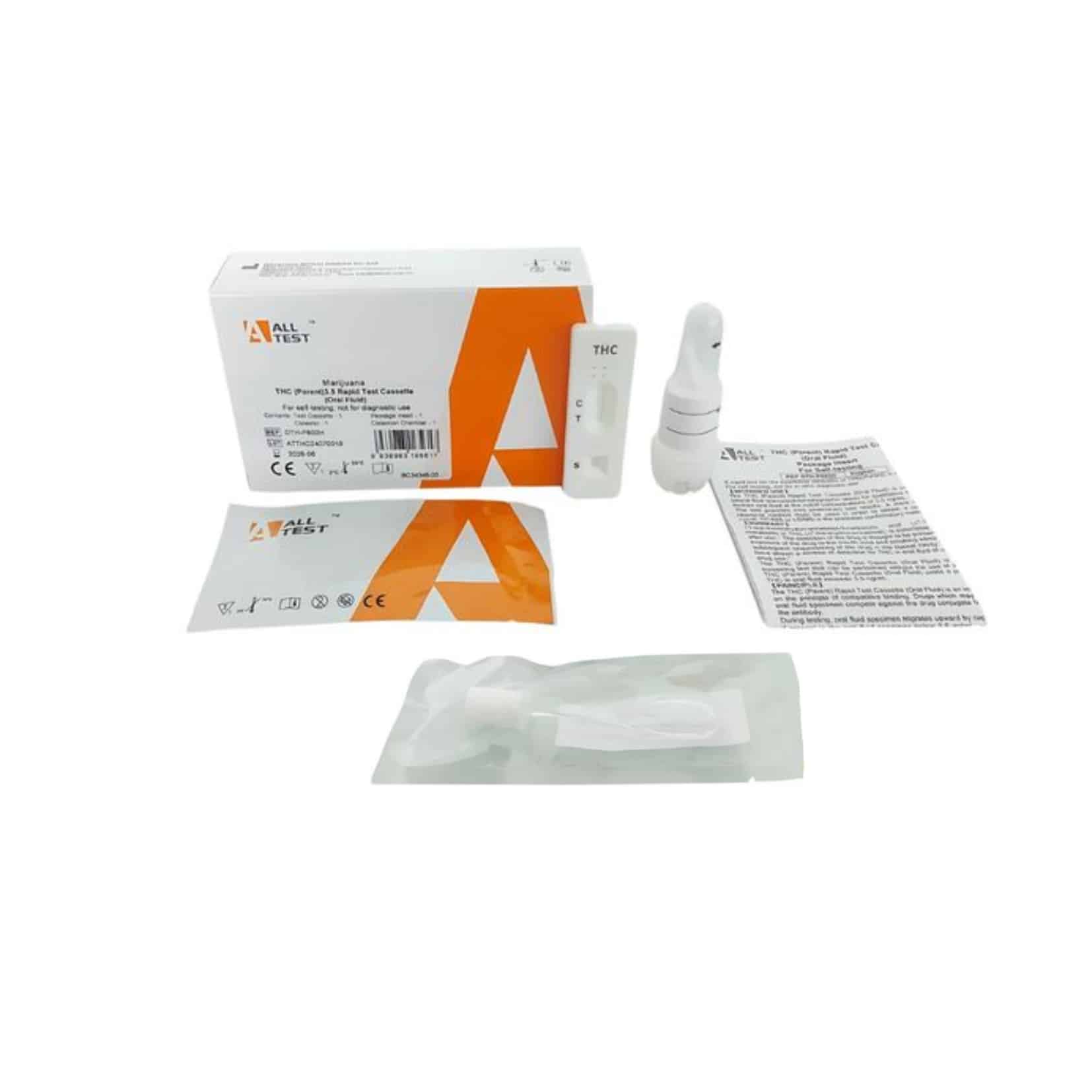 AllTest THC Rapid Test 3.5 ng/ml - Marihuana Saliva Test for Self-Monitoring - Cannabis Oral Fluid Test for Driving Fitness